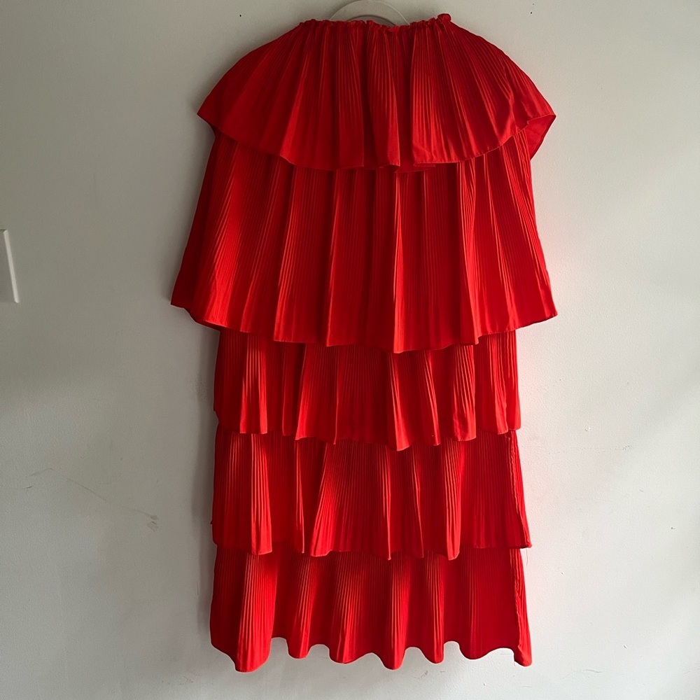 ESSENTIEL ANTWERP Valentina Ruffled Red Dress Size 36 - Picture 7 of 8